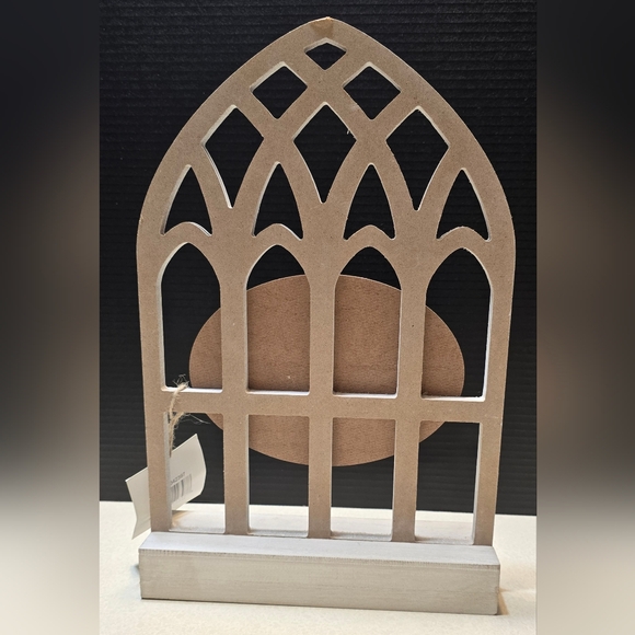 Charming Rustic Farmhouse White Wooden 'Gather' Cathedral Tabletop Arch Sign NWT - Picture 3 of 7